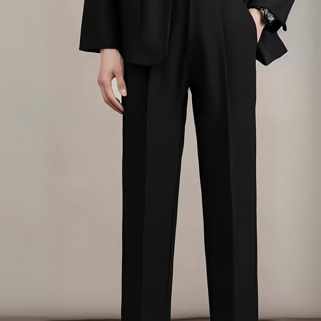 AARON | KLASSIEKE ZWARTE BROEK